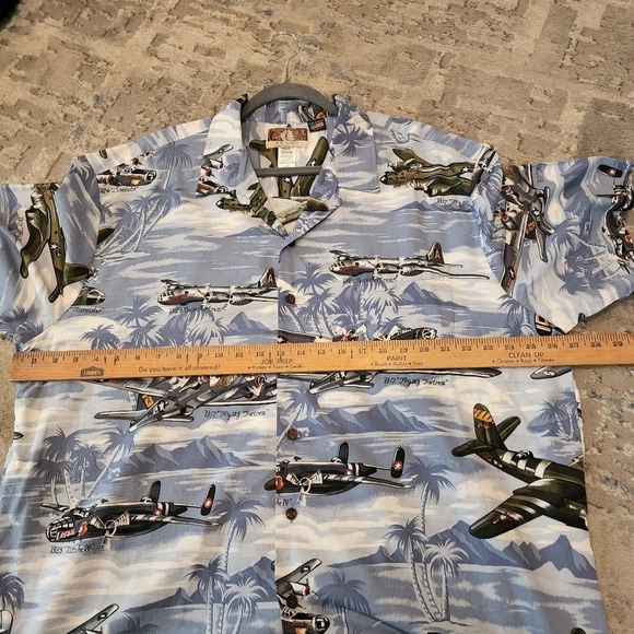 KALAHEO Airplane Fighter Bomber Hawaiian Shirt Short Sleeve Button Down Size 2XL - Picture 15 of 16